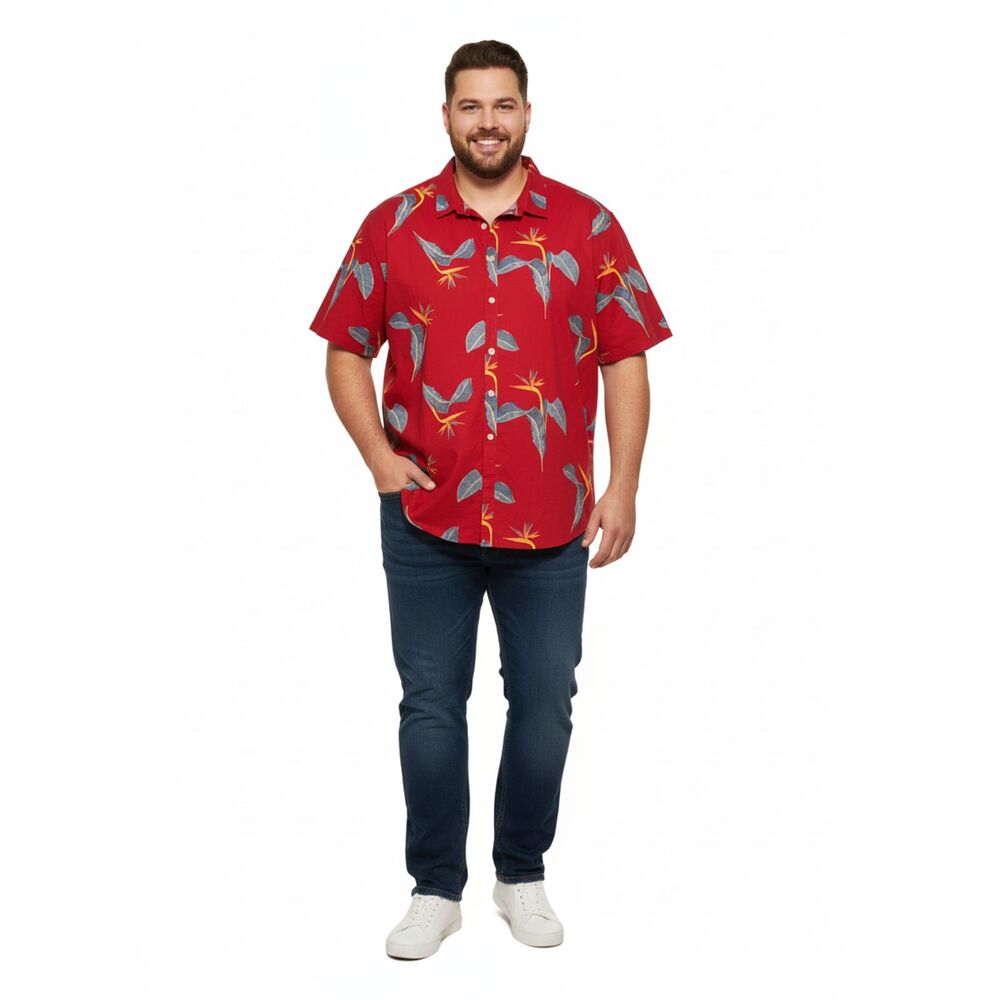 No Boundaries Red Hawaiian Shirt 3XL